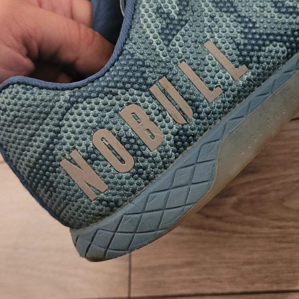 NOBULL Project Turquoise Blue Abstract Workout Trainer Sz‎ 8 Mens Shoes Sneakers